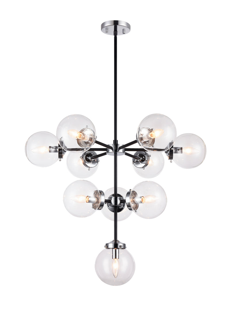 Matteo Lighting C72310CHCL Ten Light Chandelier, Chrome