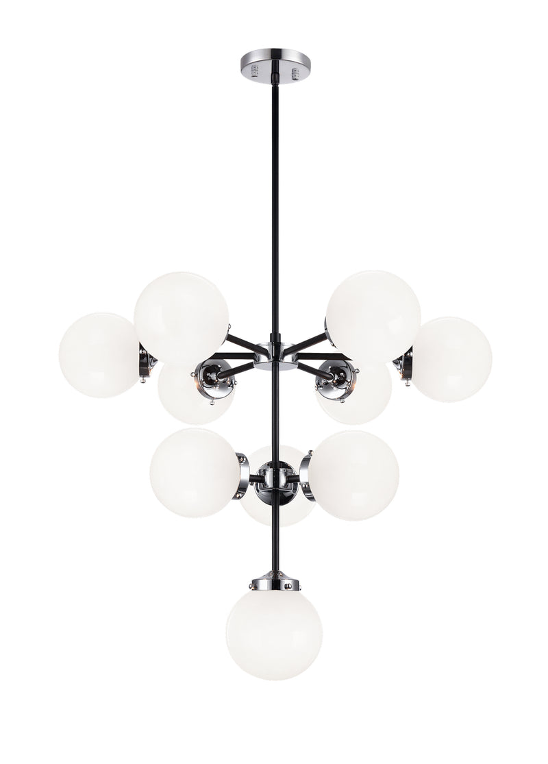 Matteo Lighting C72310CHOP Ten Light Chandelier, Chrome