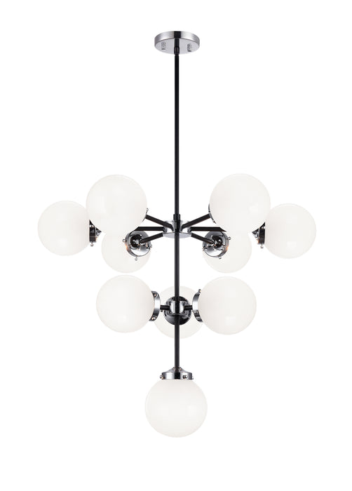 Matteo Lighting C72310CHOP Ten Light Chandelier, Chrome