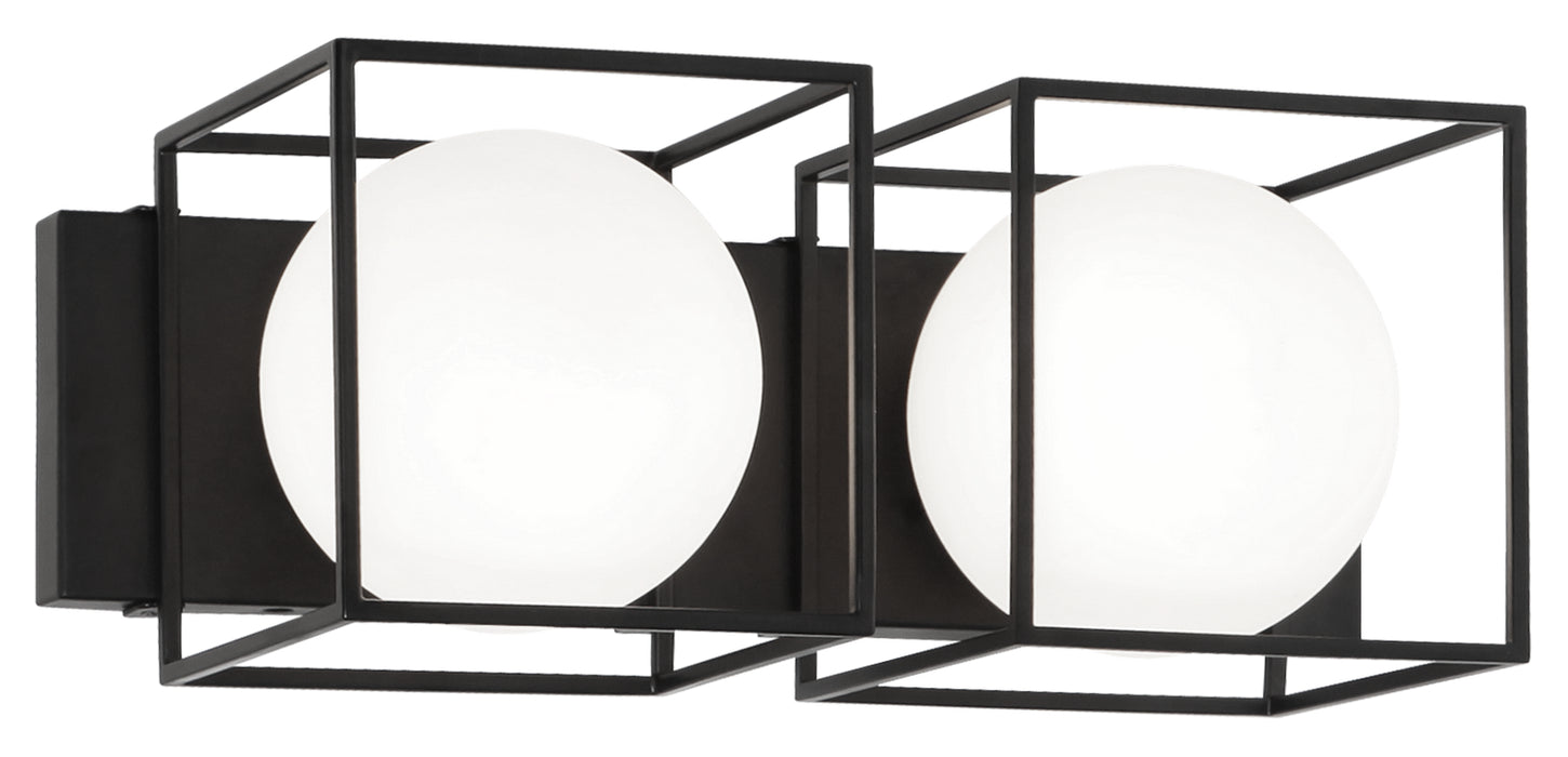 Matteo Lighting S03802BK Two Light Wall Sconce, Black