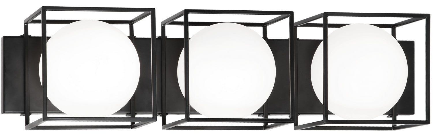 Matteo Lighting S03803BK Three Light Wall Sconce, Black