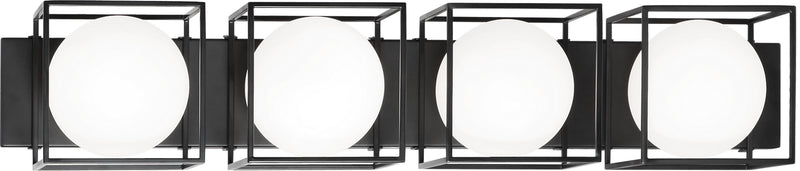 Matteo Lighting S03804BK Four Light Wall Sconce, Black