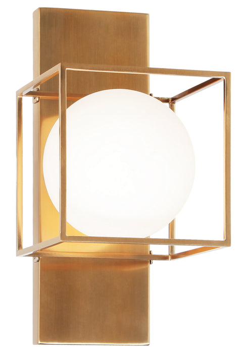 Matteo Lighting S03811AG One Light Wall Sconce, Aged Gold Brass