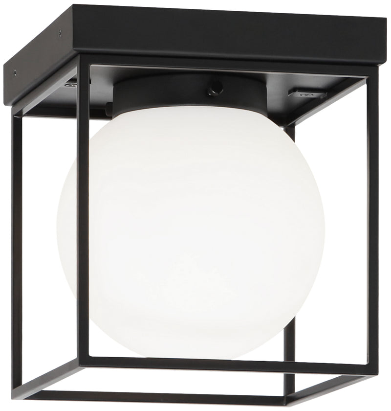 Matteo Lighting X03801BK One Light Flush Mount, Black