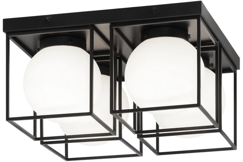 Matteo Lighting X03804BK Four Light Flush Mount, Black