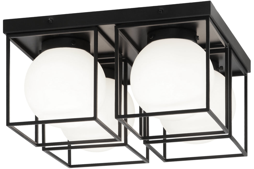Matteo Lighting X03804BK Four Light Flush Mount, Black