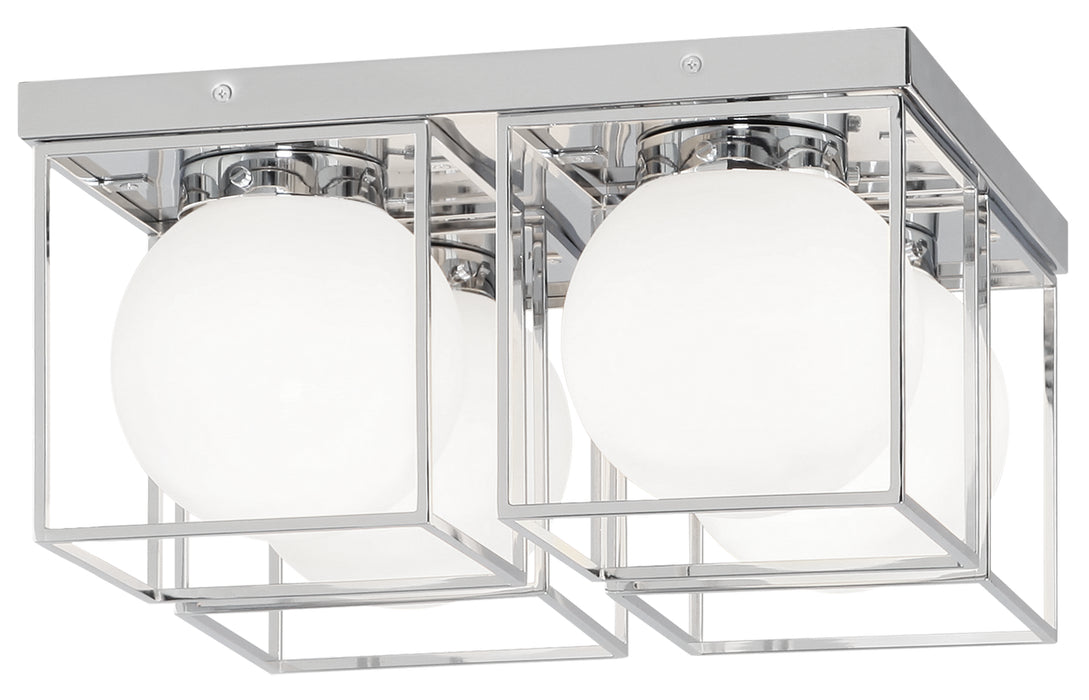 Matteo Lighting X03804CH Four Light Flush Mount, Chrome