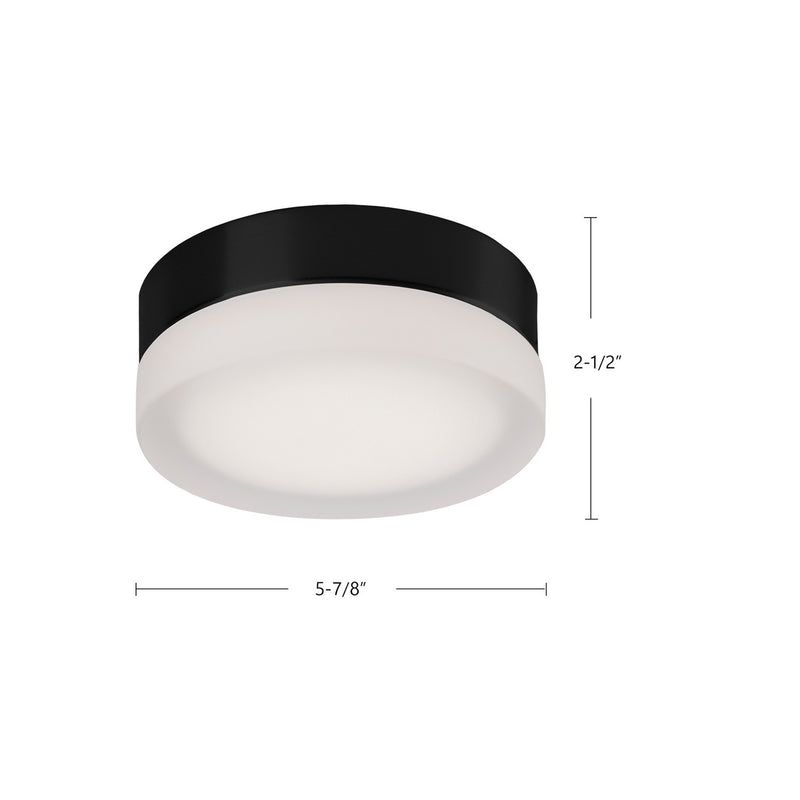 Kuzco Lighting FM3506-BK LED Flush Mount, Black/Frosted