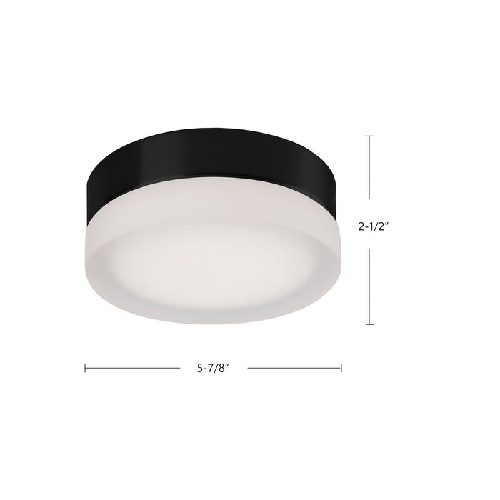 Kuzco Lighting FM3506-BK LED Flush Mount, Black/Frosted