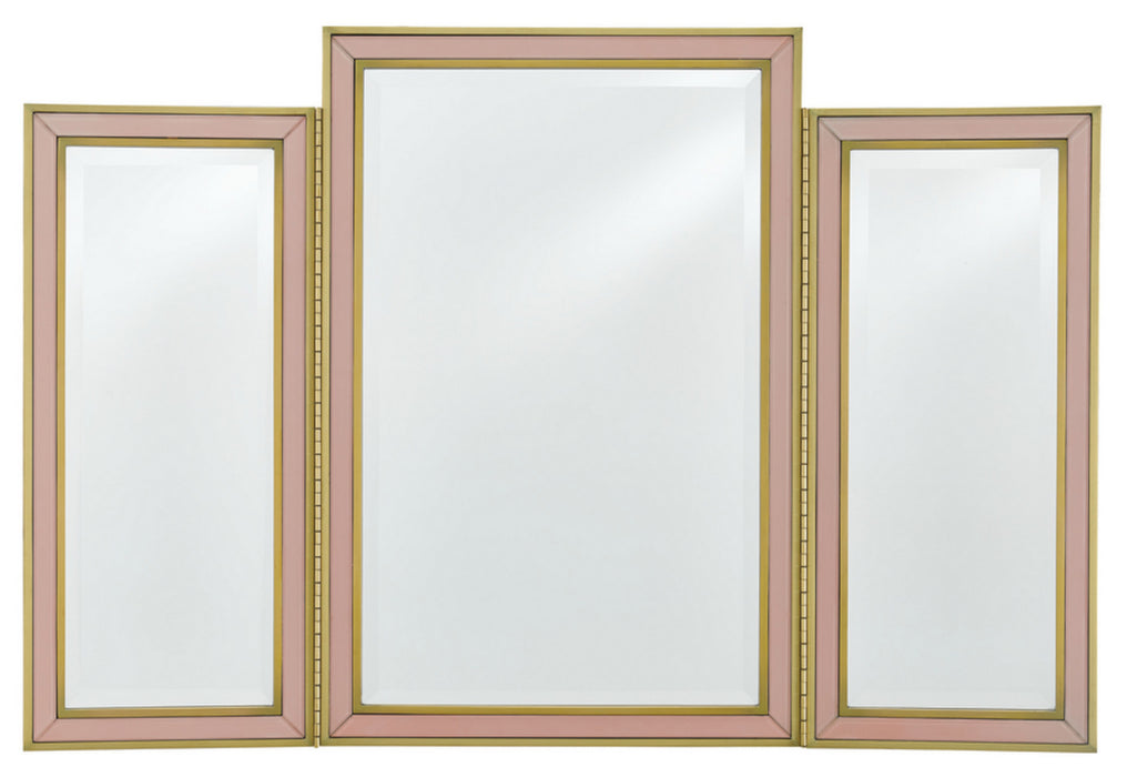 Currey and Company 1000-0024 Mirror, Silver Peony/Satin Brass/Mirror