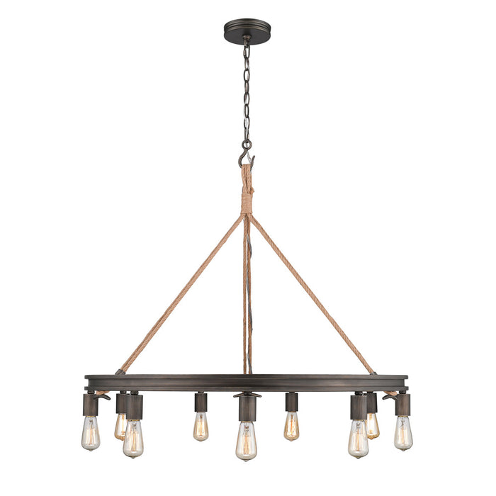 Golden 1048-9 GMT Nine Light Chandelier, Gunmetal Bronze