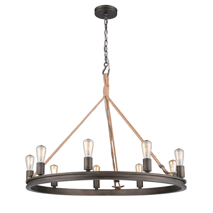 Golden 1048-9 GMT Nine Light Chandelier, Gunmetal Bronze
