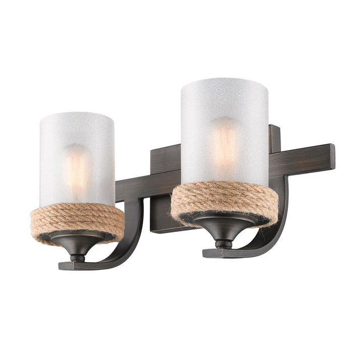 Golden 1048-BA2 GMT-CS Two Light Bath Vanity, Gunmetal Bronze