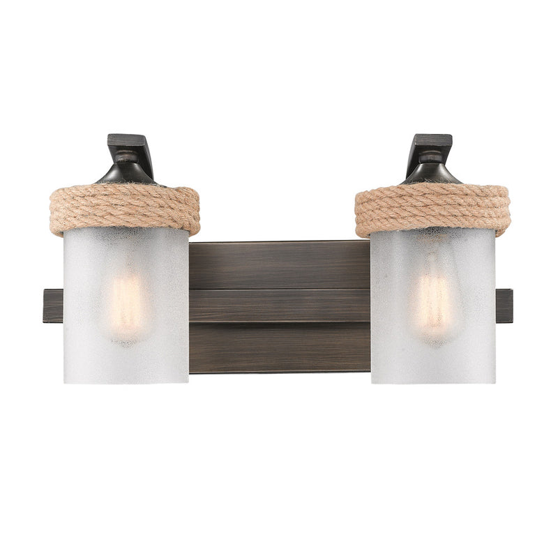 Golden 1048-BA2 GMT-CS Two Light Bath Vanity, Gunmetal Bronze