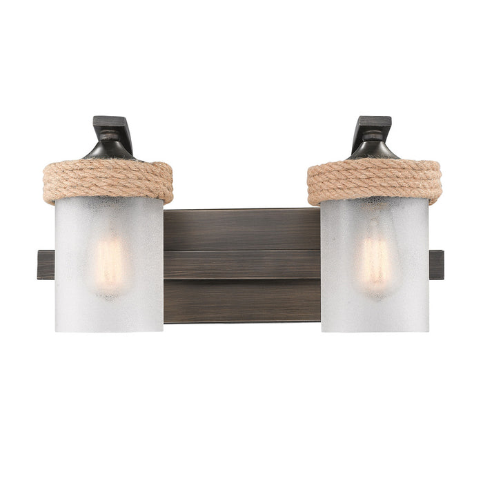 Golden 1048-BA2 GMT-CS Two Light Bath Vanity, Gunmetal Bronze