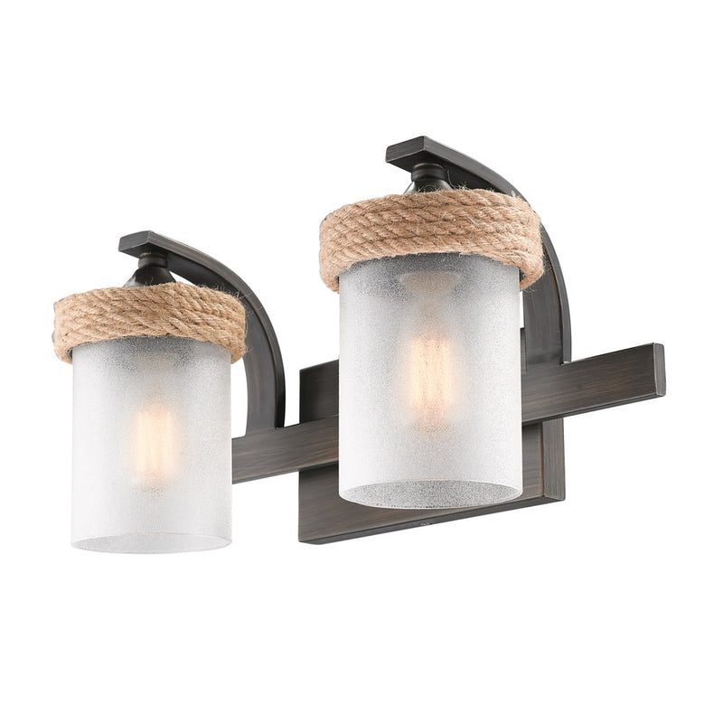 Golden 1048-BA2 GMT-CS Two Light Bath Vanity, Gunmetal Bronze