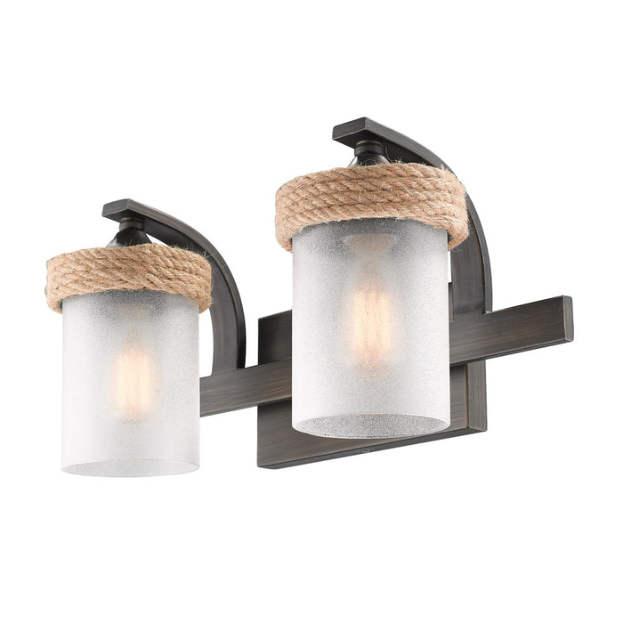 Golden 1048-BA2 GMT-CS Two Light Bath Vanity, Gunmetal Bronze