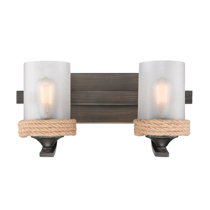 Golden 1048-BA2 GMT-CS Two Light Bath Vanity, Gunmetal Bronze