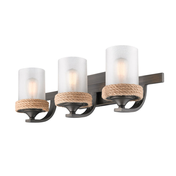 Golden 1048-BA3 GMT-CS Three Light Bath Vanity, Gunmetal Bronze