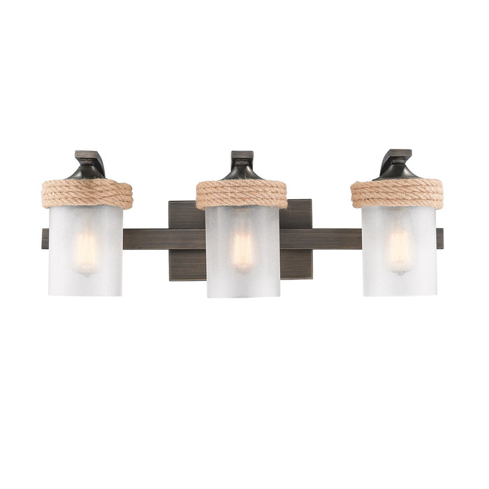 Golden 1048-BA3 GMT-CS Three Light Bath Vanity, Gunmetal Bronze
