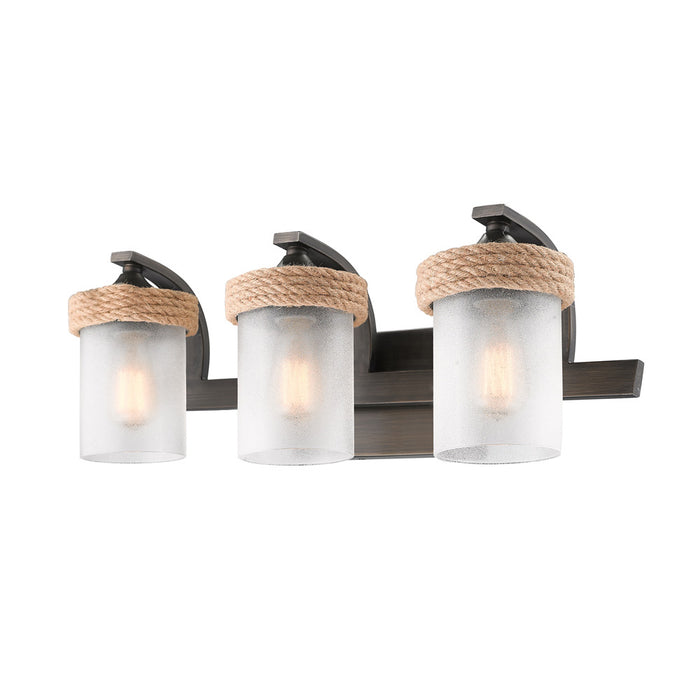 Golden 1048-BA3 GMT-CS Three Light Bath Vanity, Gunmetal Bronze