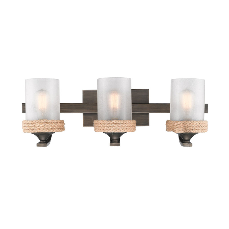 Golden 1048-BA3 GMT-CS Three Light Bath Vanity, Gunmetal Bronze