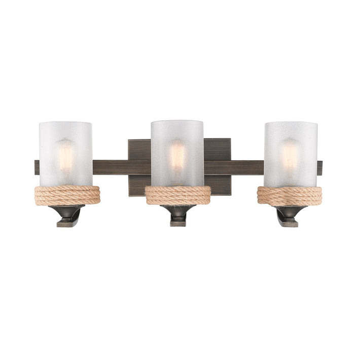 Golden 1048-BA3 GMT-CS Three Light Bath Vanity, Gunmetal Bronze