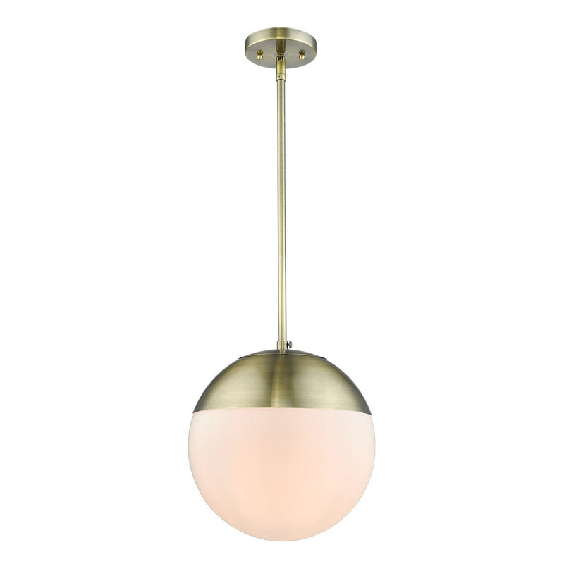 Golden 3218-L AB-AB One Light Pendant, Aged Brass