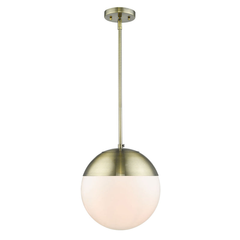 Golden 3218-L AB-AB One Light Pendant, Aged Brass