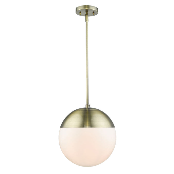 Golden 3218-L AB-AB One Light Pendant, Aged Brass