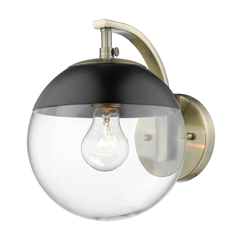 Golden 3219-1W AB-BLK One Light Wall Sconce, Aged Brass