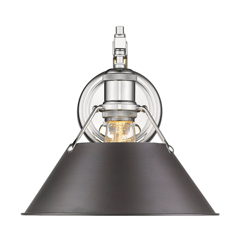 Golden 3306-1W CH-RBZ One Light Wall Sconce, Chrome