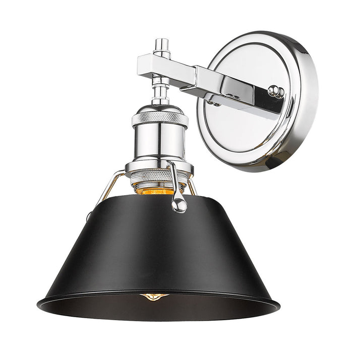 Golden 3306-BA1 CH-BLK One Light Bath Vanity, Chrome
