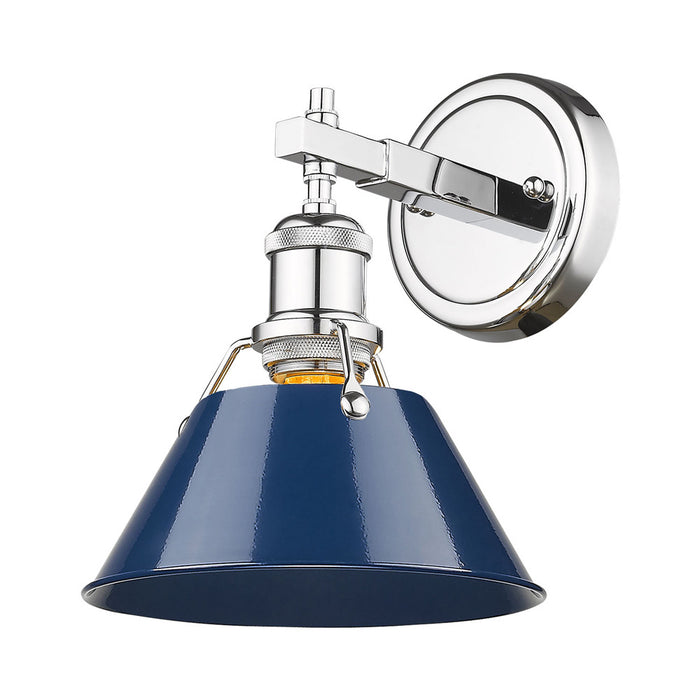 Golden 3306-BA1 CH-NVY One Light Bath Vanity, Chrome
