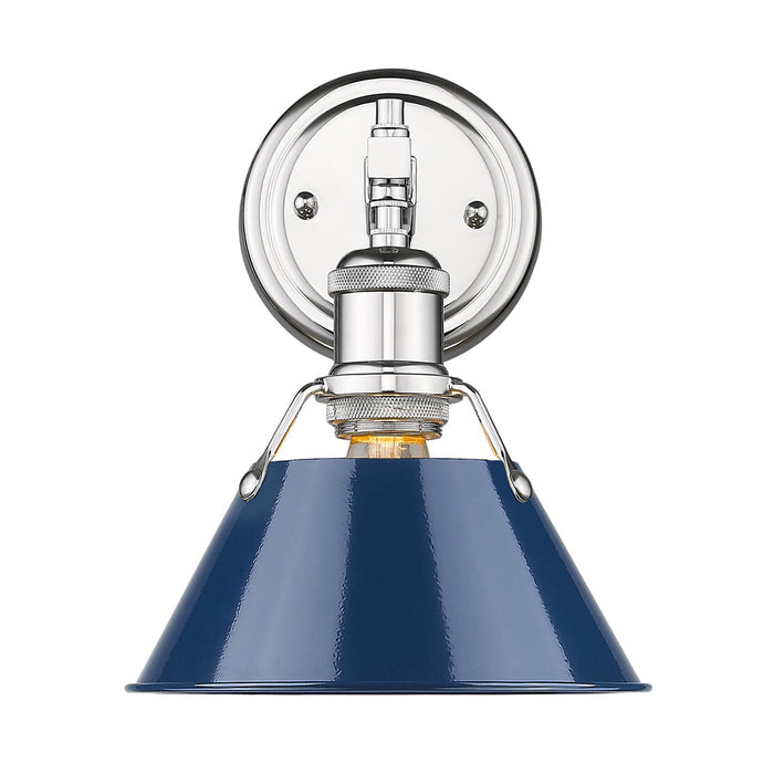 Golden 3306-BA1 CH-NVY One Light Bath Vanity, Chrome