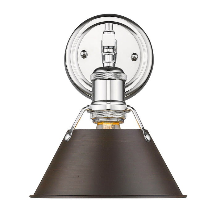 Golden 3306-BA1 CH-RBZ One Light Bath Vanity, Chrome