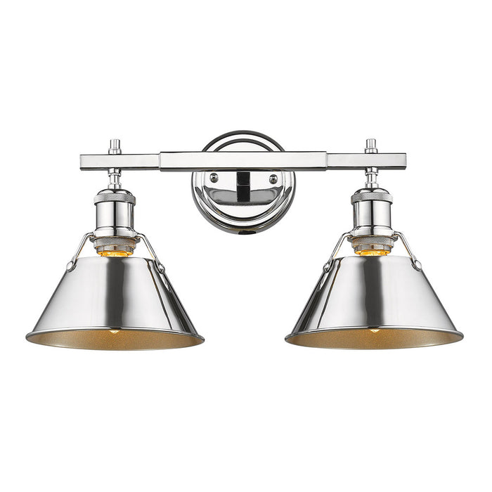 Golden 3306-BA2 CH-CH Two Light Bath Vanity, Chrome