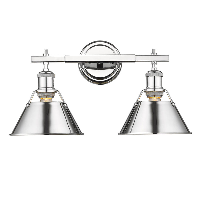 Golden 3306-BA2 CH-CH Two Light Bath Vanity, Chrome