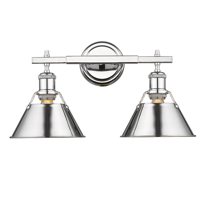 Golden 3306-BA2 CH-CH Two Light Bath Vanity, Chrome