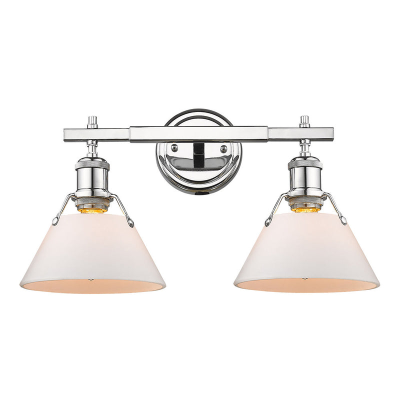 Golden 3306-BA2 CH-OP Two Light Bath Vanity, Chrome