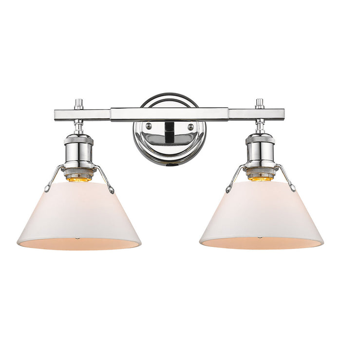 Golden 3306-BA2 CH-OP Two Light Bath Vanity, Chrome