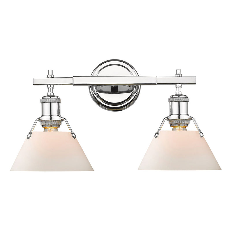 Golden 3306-BA2 CH-OP Two Light Bath Vanity, Chrome