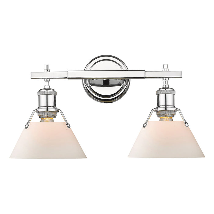 Golden 3306-BA2 CH-OP Two Light Bath Vanity, Chrome
