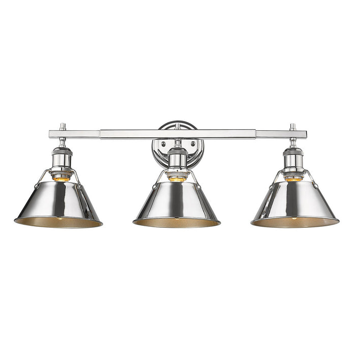 Golden 3306-BA3 CH-CH Three Light Bath Vanity, Chrome