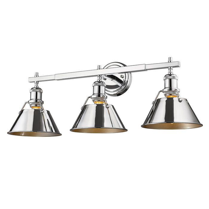 Golden 3306-BA3 CH-CH Three Light Bath Vanity, Chrome