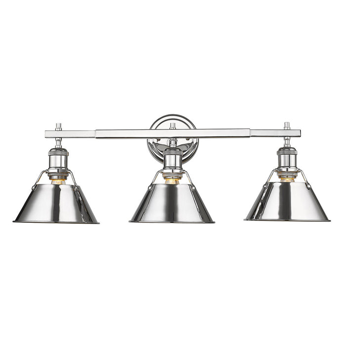 Golden 3306-BA3 CH-CH Three Light Bath Vanity, Chrome