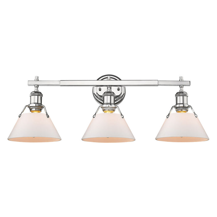 Golden 3306-BA3 CH-OP Three Light Bath Vanity, Chrome