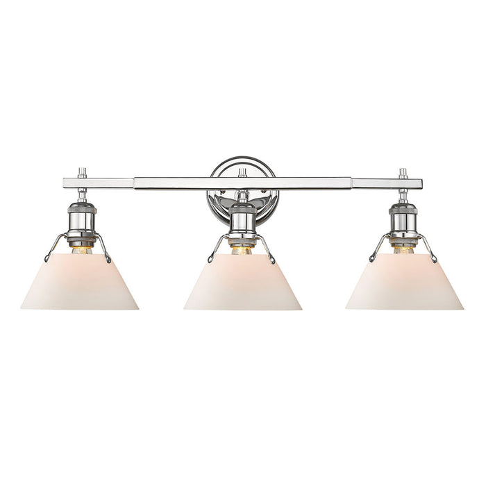 Golden 3306-BA3 CH-OP Three Light Bath Vanity, Chrome