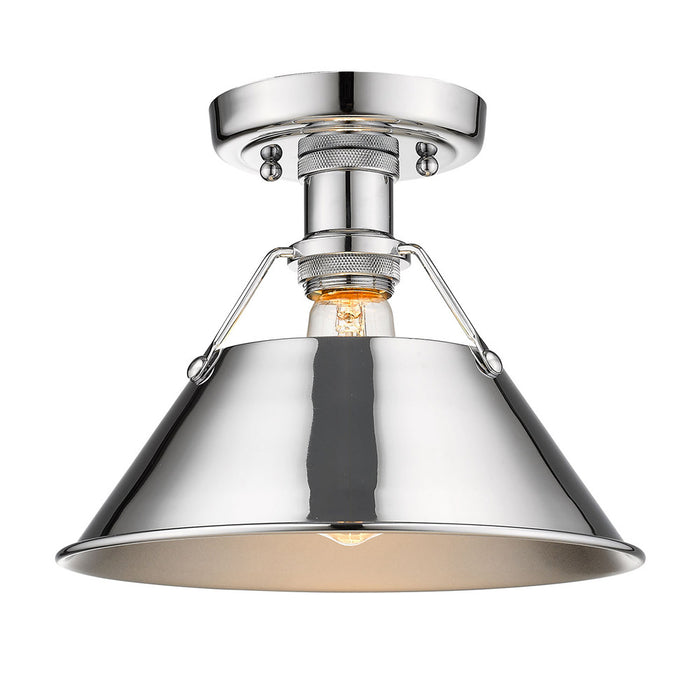 Golden 3306-FM CH-CH One Light Flush Mount, Chrome