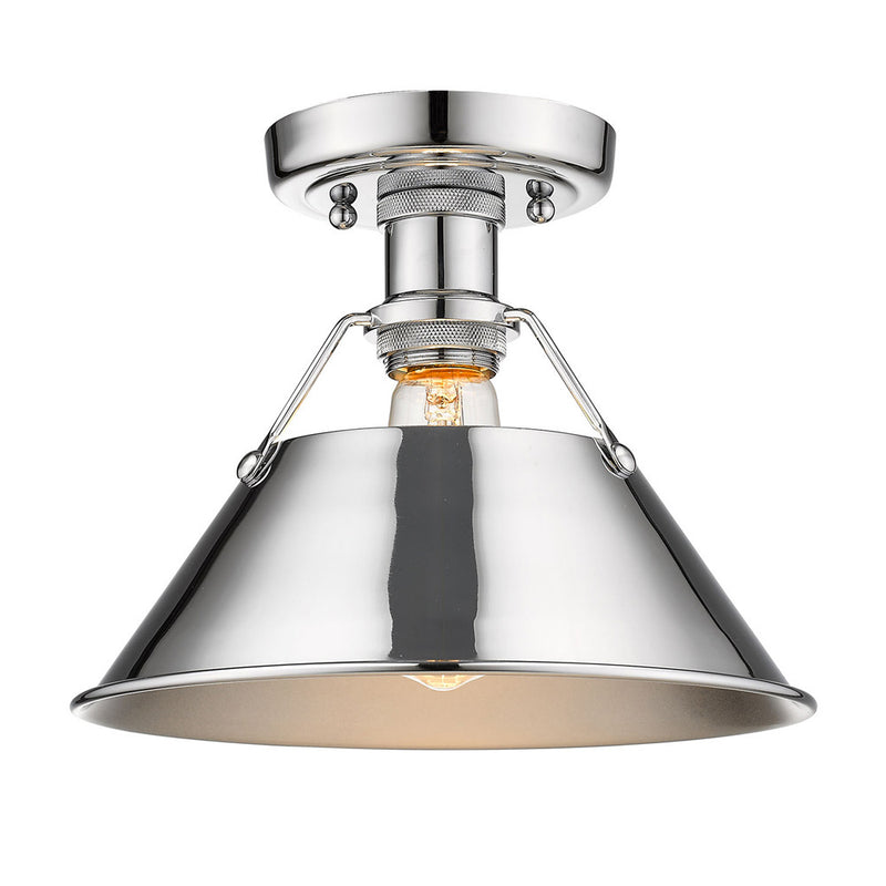 Golden 3306-FM CH-CH One Light Flush Mount, Chrome